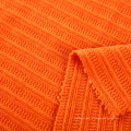 Composición de tela de cost chenille de buena calidad de color naranja Tela barata hecha en China